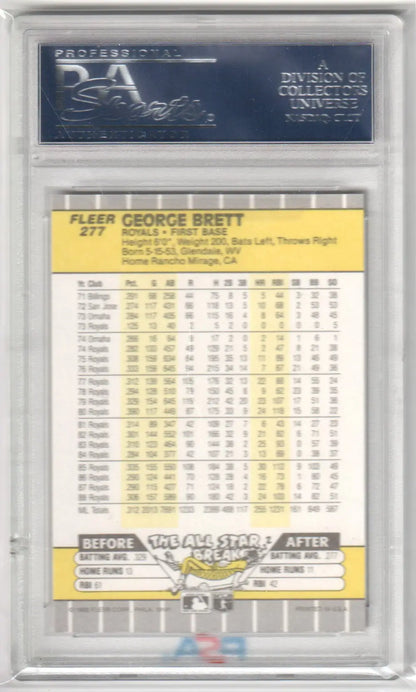 Graded GEORGE BRETT 1989 Fleer baseball card PSA 10 GEM MINT from Columbia Hobby