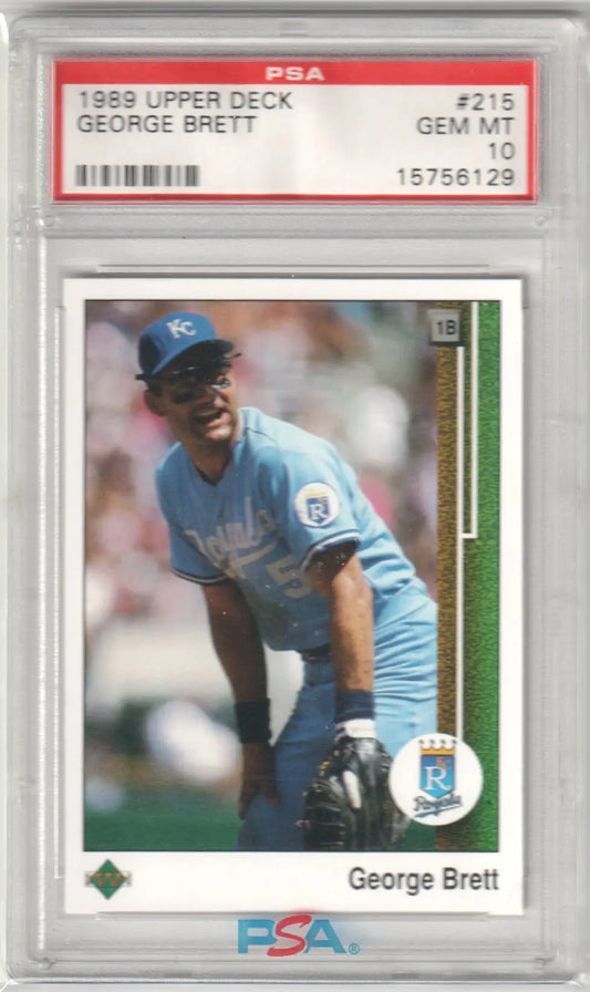 Graded George Brett baseball card from Upper Deck 1989 set, perfect PSA 10 GEM MINT