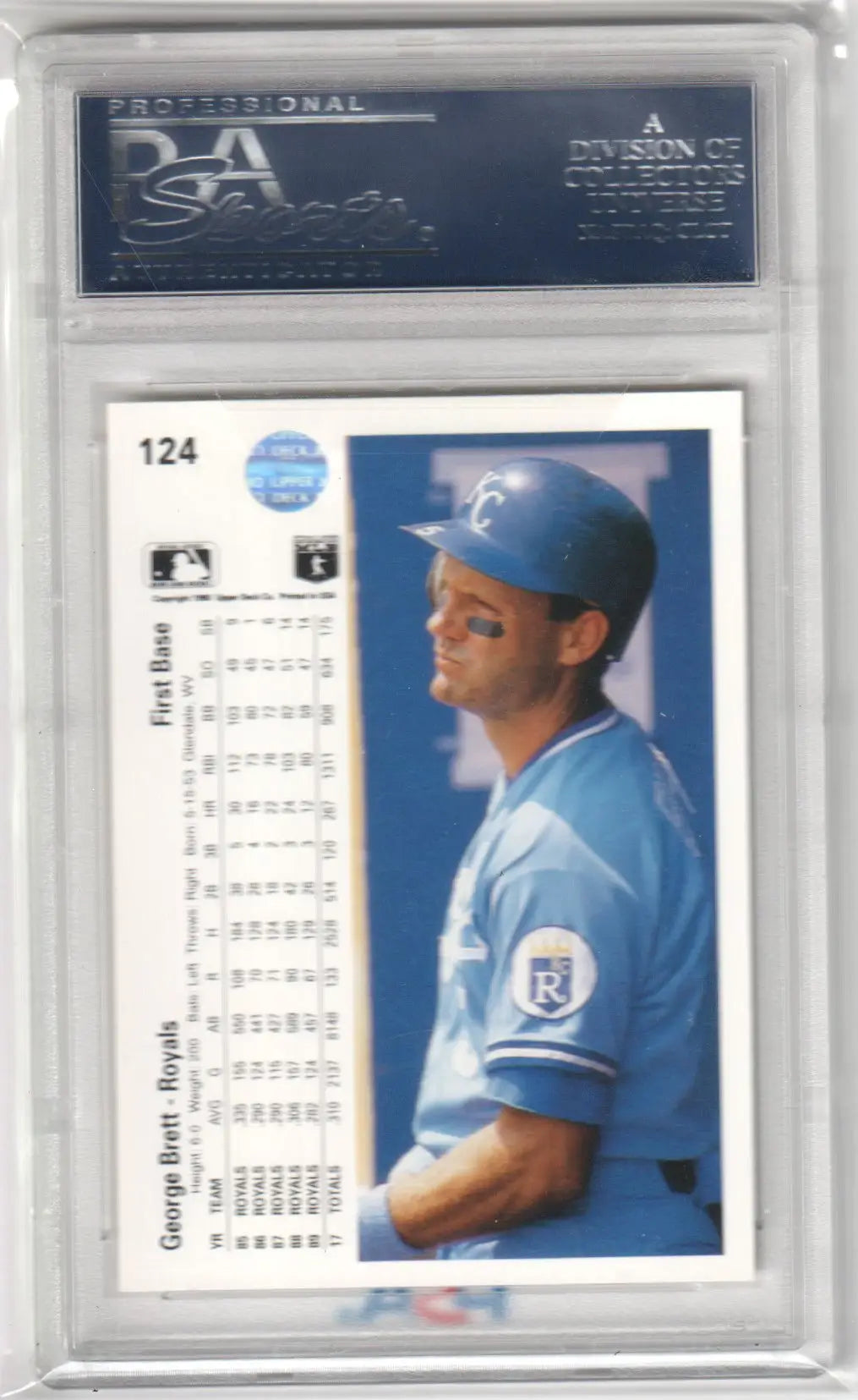 Graded George Brett 1990 Upper Deck baseball card on Columbia Hobby collectors site