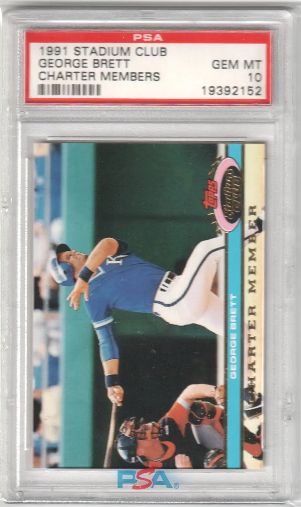 Graded George Brett baseball card from Stadium Club PSA 10 GEM MINT at Columbia Hobby