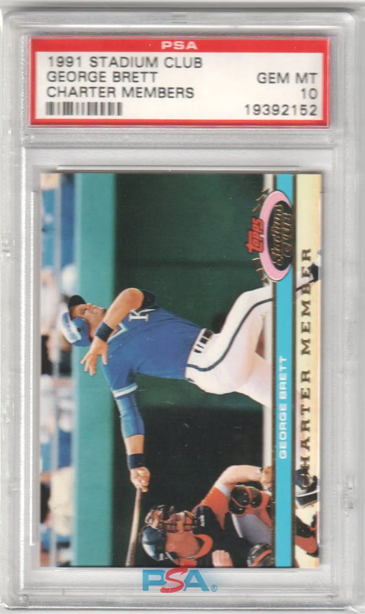 Graded George Brett baseball card from Stadium Club PSA 10 GEM MINT at Columbia Hobby
