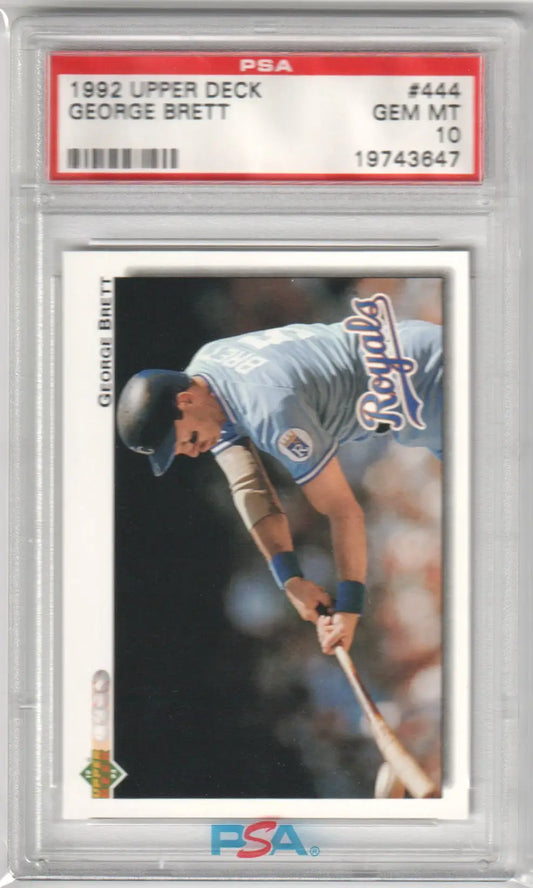 Graded George Brett 1992 Upper Deck #444 baseball card from Columbia Hobby