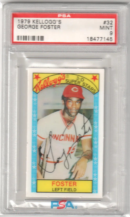 George Foster 1979 Kellogg’s Super Stars baseball card graded PSA 9 MINT by Columbia Hobby