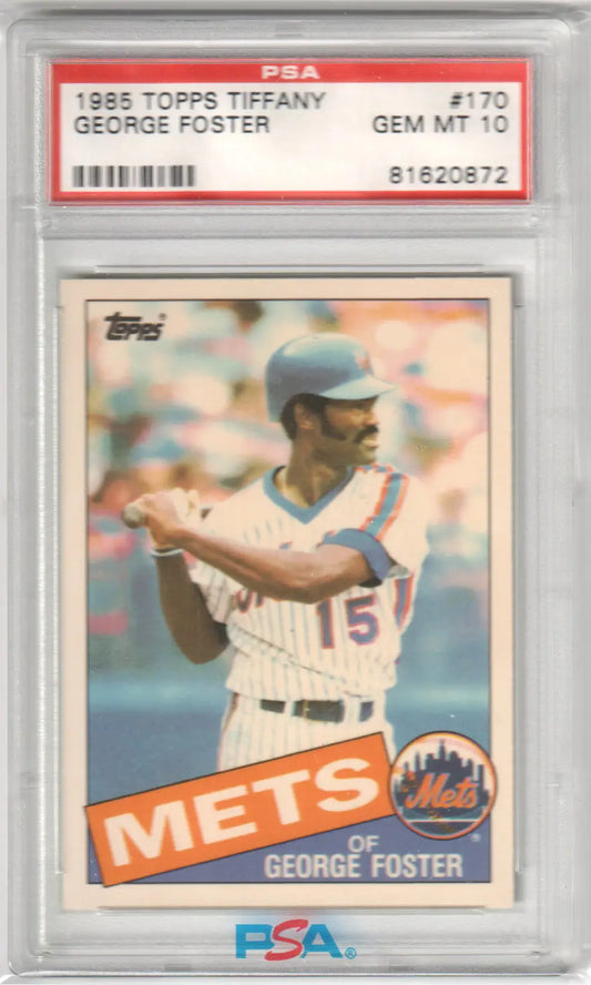 Graded George Foster baseball card from Topps Tiffany series at Columbia Hobby