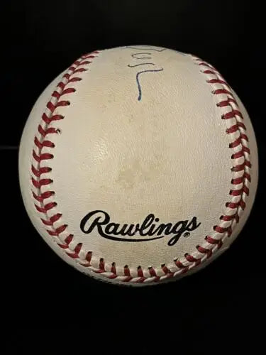 Used Rawlings baseball with red stitching signed by George HW Bush, 41st President