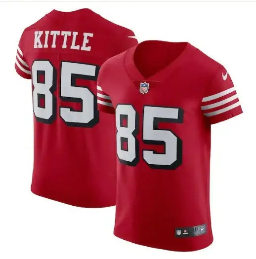 Red George Kittle San Francisco 49ers Nike Alternate Vapor Elite Jersey with number 85