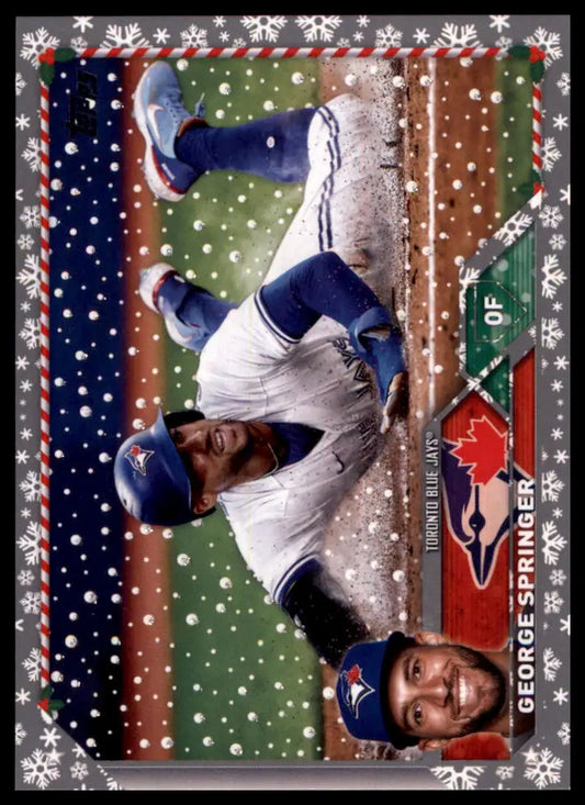 George Springer 2023 Topps Holiday Metallic baseball card Toronto Blue Jays