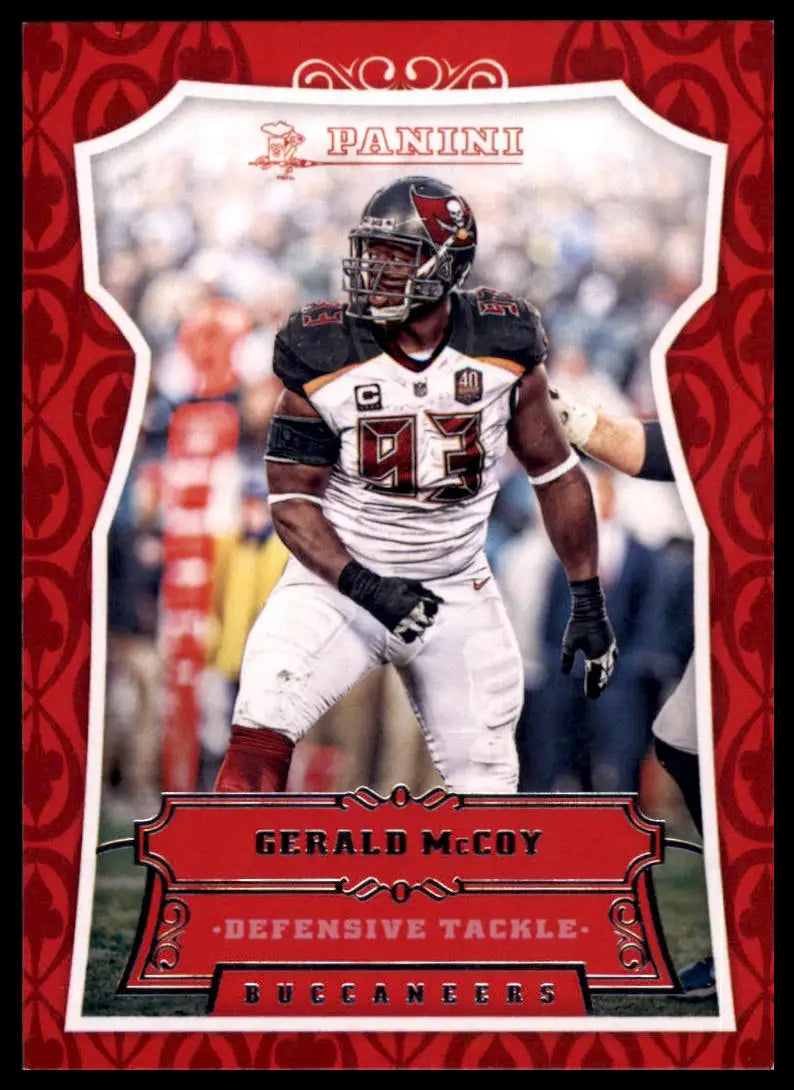 Collectible sports trading card featuring Gerald McCoy of Tampa Bay Buccaneers 2016 Panini