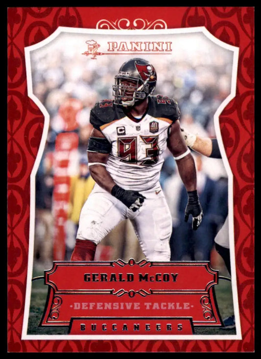 Collectible sports trading card featuring Gerald McCoy of Tampa Bay Buccaneers 2016 Panini