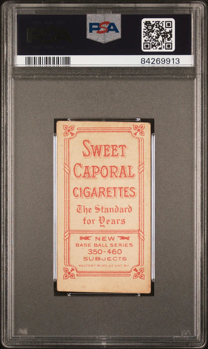 Vintage T206 Sweet Caporal cigarette card in graded case featuring Germany Schaefer 1909-11