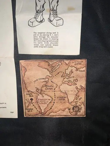 GI Joe 1970 Deep Sea Diver Pygmy Instructions Map Flag Membership Card LOT 5 pcs