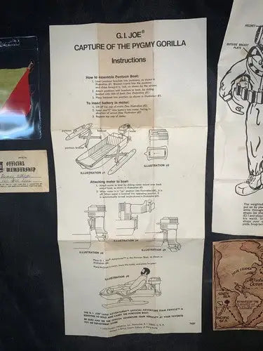 GI Joe 1970 Deep Sea Diver Pygmy Instructions Map Flag Membership Card LOT 5 pcs