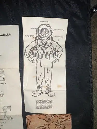 GI Joe 1970 Deep Sea Diver Pygmy Instructions Map Flag Membership Card LOT 5 pcs