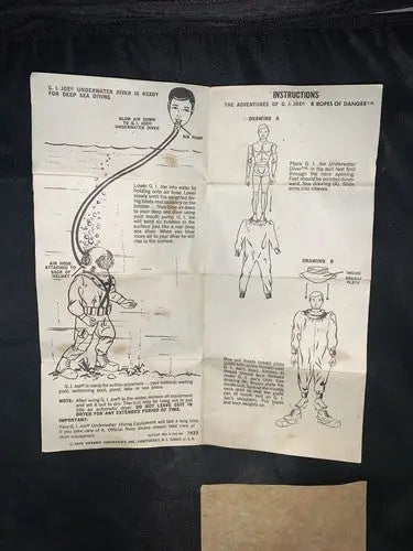 GI Joe 1970 Deep Sea Diver Pygmy Instructions Map Flag Membership Card LOT 5 pcs