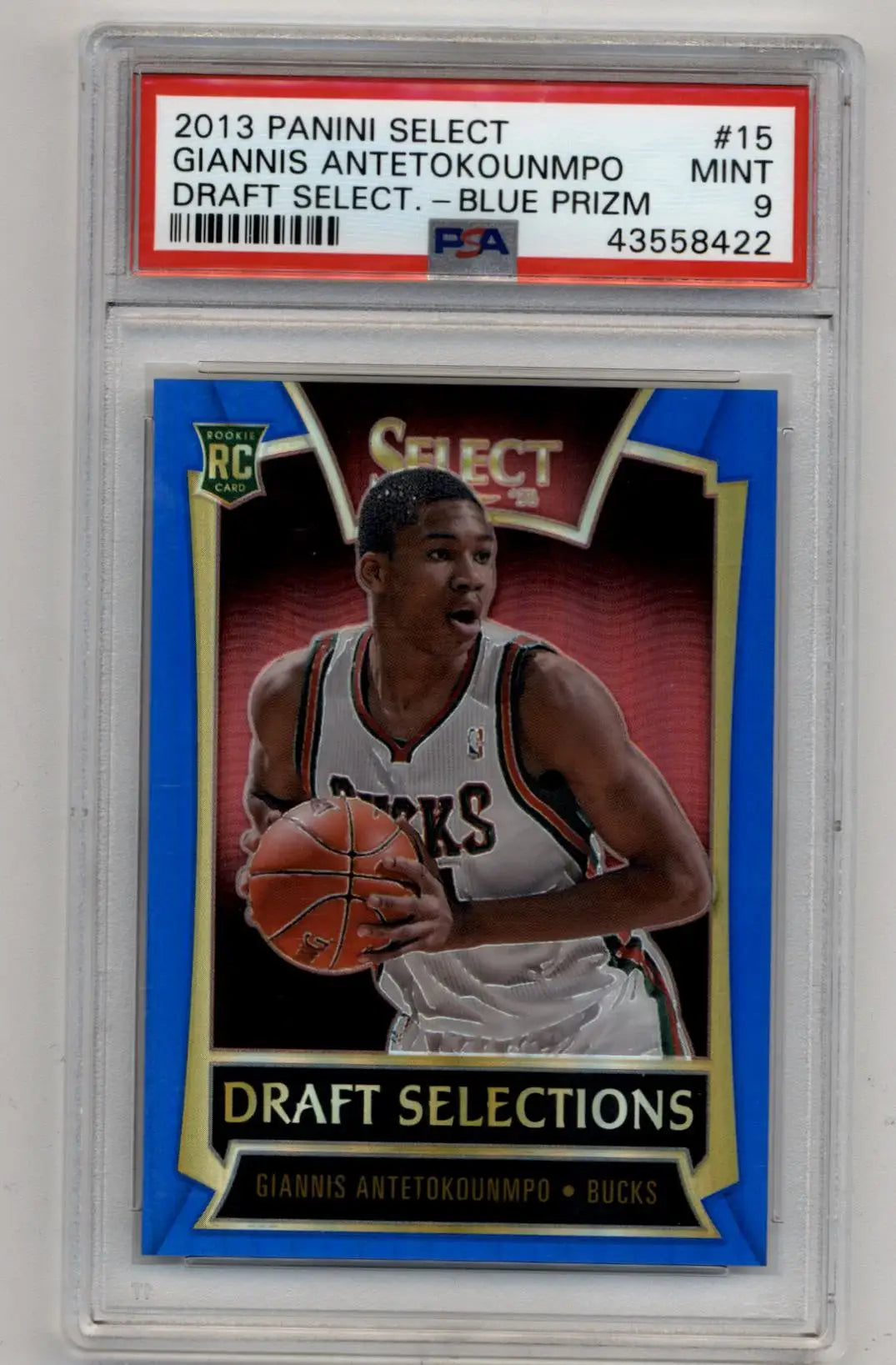 Giannis Antetokounmpo 2013-14 Select Draft Select Blue 21/49 #15 PSA 9 Mint - Singles