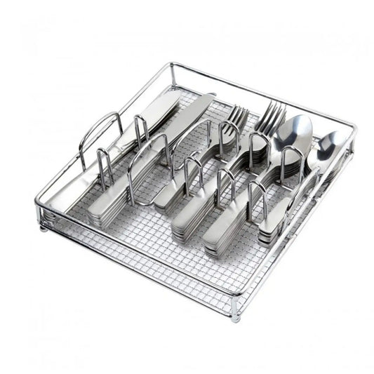 Gibson Home Abbeville 61 Piece Stainless Steel Flatware Set with Wire Caddy - Flatware Set