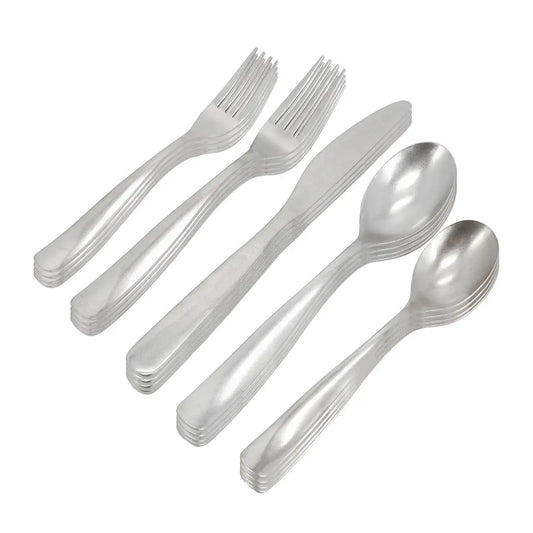 Gibson Home Hulton 20 Piece Stainless Steel Flatware Set in Silver - Flatware Set