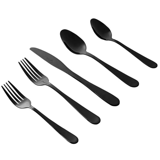 Gibson Home Stravidia 20 Piece Flatware set in Black Stainless Steel - Flatware