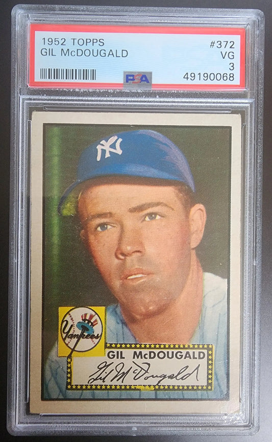 Gil McDougald 1952 Topps #372 PSA 3 baseball card featuring New York Yankees player