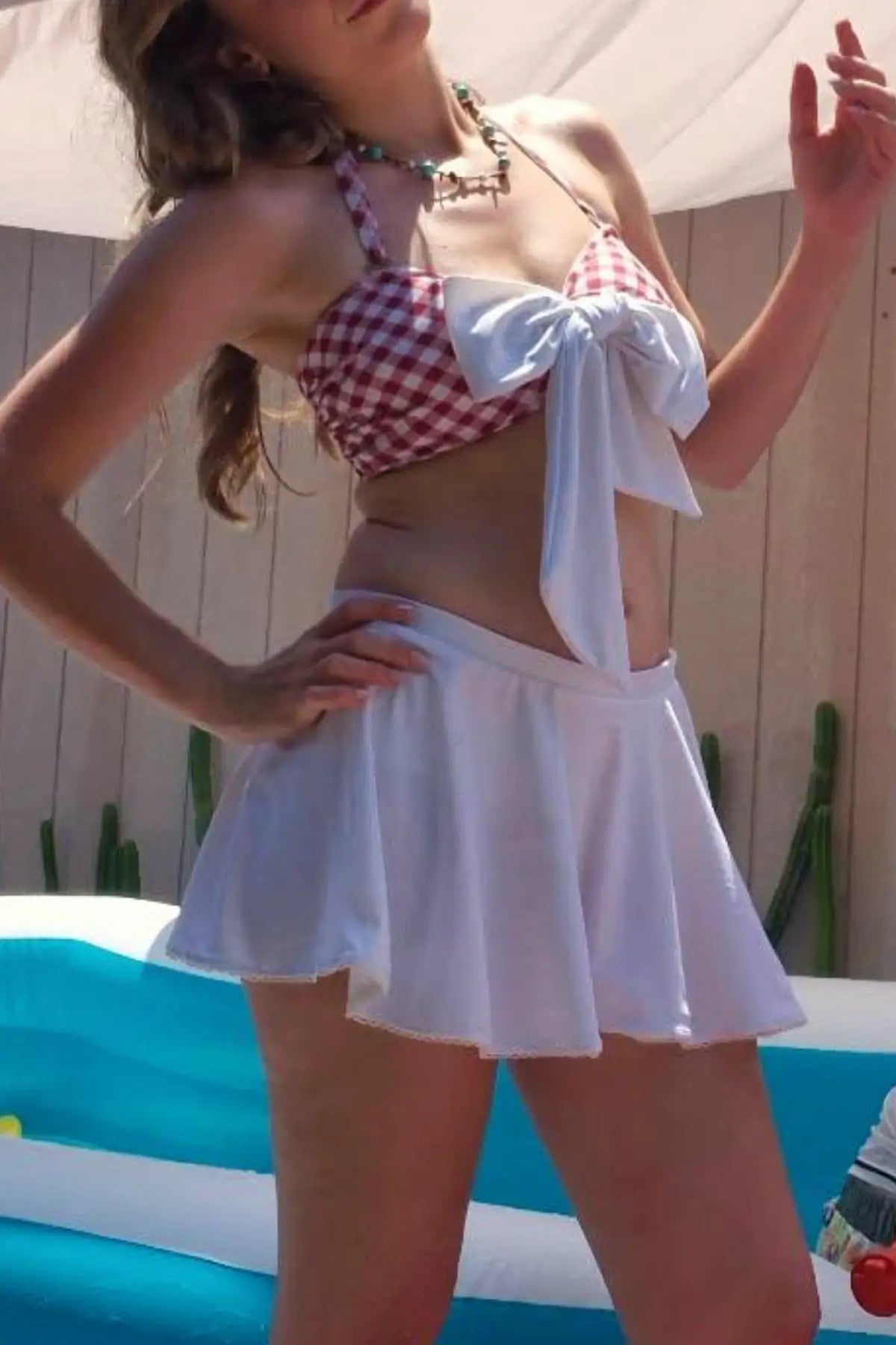 Gingham Bow Rialto SWIM-TOP Last One! ONLY Size LARGE Remaining - Swimwear