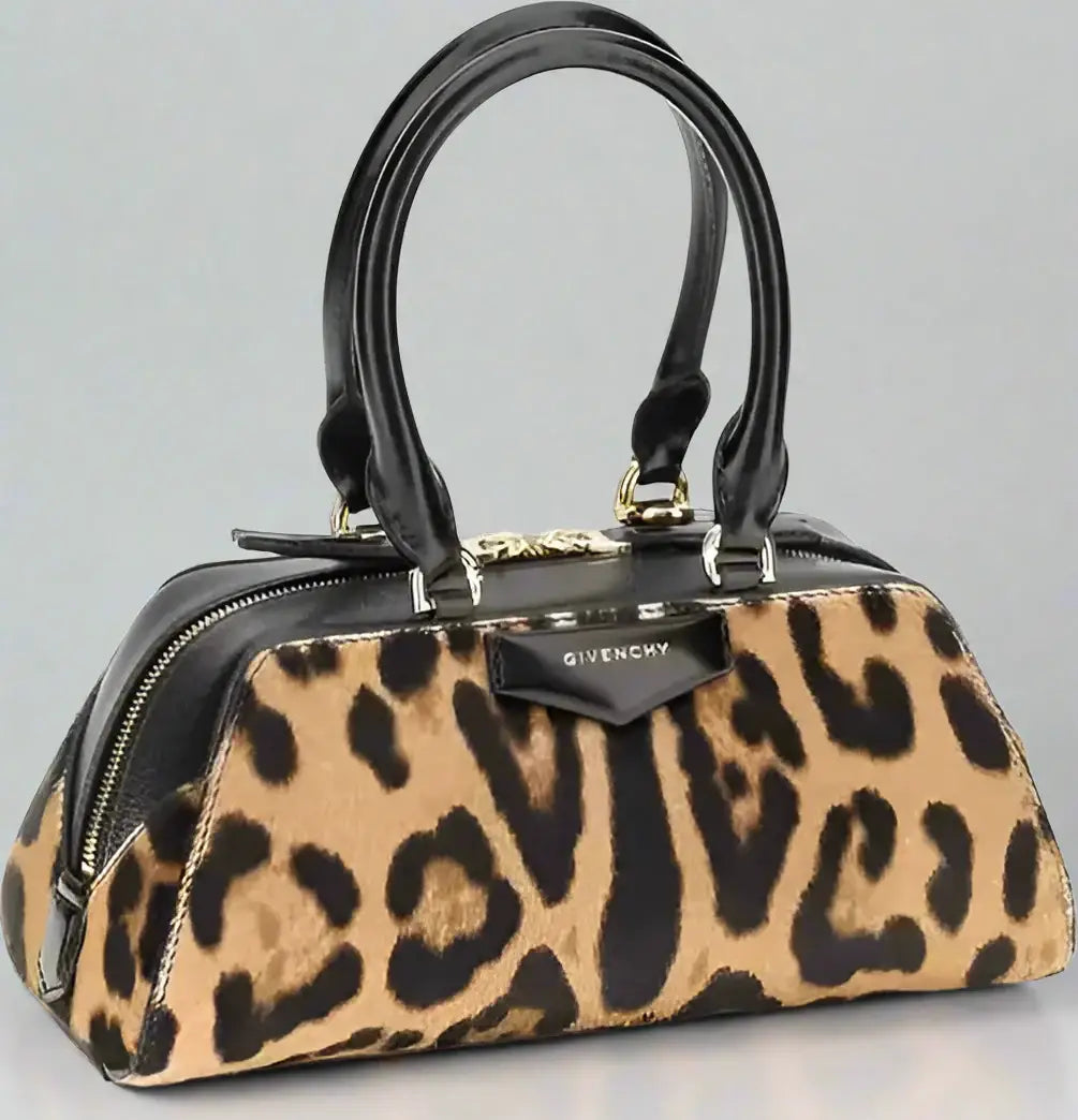 Givenchy Antigona mini handbag with leopard print pony skin and black leather trim