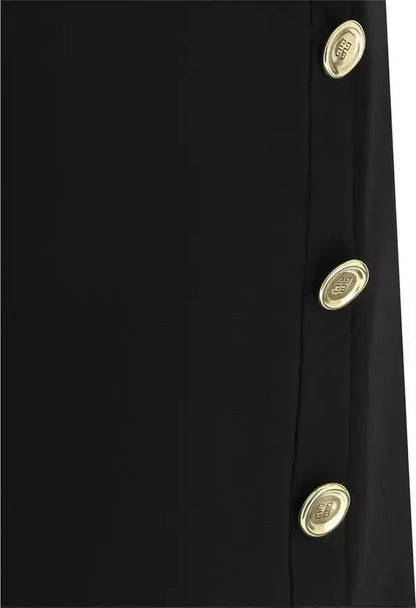 GIVENCHY black side button down dress in regular fit with gold buttons
