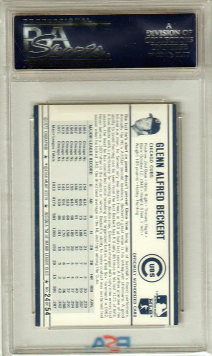 Graded Glenn Beckert 1972 Kellogg’s baseball card in mint condition from Columbia Hobby
