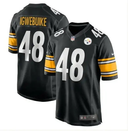 Black Pittsburgh Steelers Igwebuike #48 Nike Game Jersey for Godwin Igwebuike display