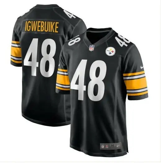 Black Pittsburgh Steelers Igwebuike #48 Nike Game Jersey for Godwin Igwebuike display