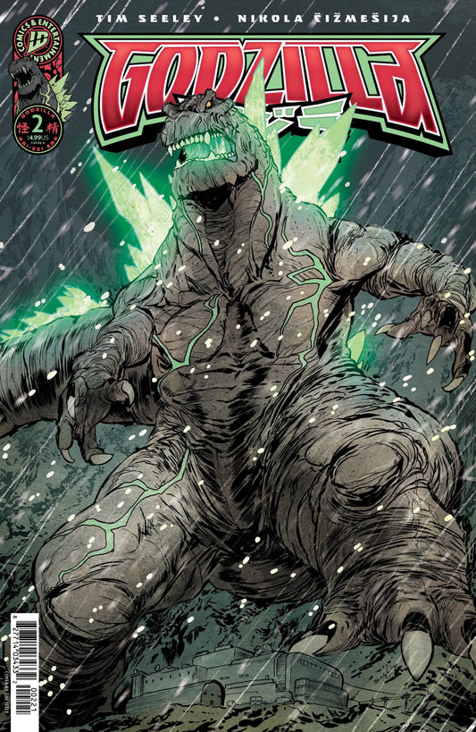 Comic book cover of Godzilla with glowing green energy from Godzilla Kai Sei Era #2 Variant B