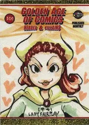 Comic book cover of Asuka Yamamoto’s sketch card featuring Lady Fairplay in green attire