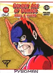 Comic book cover of San Diego Comic superhero with blue mask and red costume