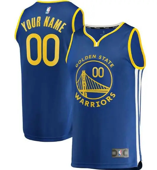 Customizable Blue and Gold Golden State Warriors Fast Break Replica Jersey Royal