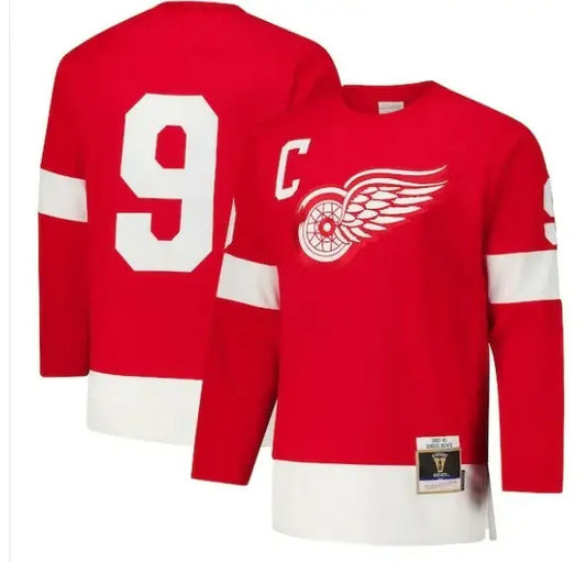 Red Detroit Red Wings hockey jersey from the Gordie Howe 1960-61 Power Play collection