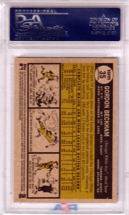 Graded GORDON BECKHAM 2010 Topps Heritage rookie card PSA 10 GEM MINT White Sox