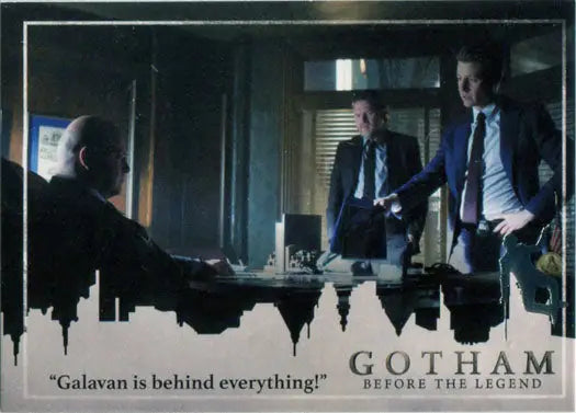 Gotham Season 2 Penguin Deco Foil Stamp Variant Base 28 Chase Card featuring a scene
