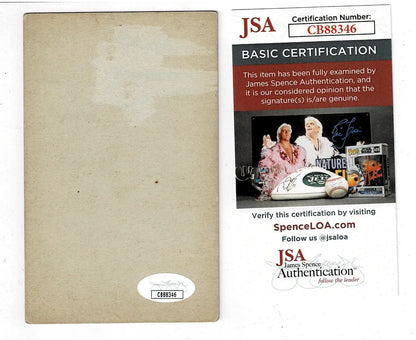Autographed exhibit post card with JSA authentication certificate showcasing Grady Hatton Reds