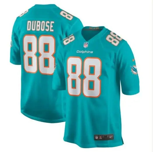 Teal Miami Dolphins Nike Game Jersey with number 88 featuring Grant DuBose