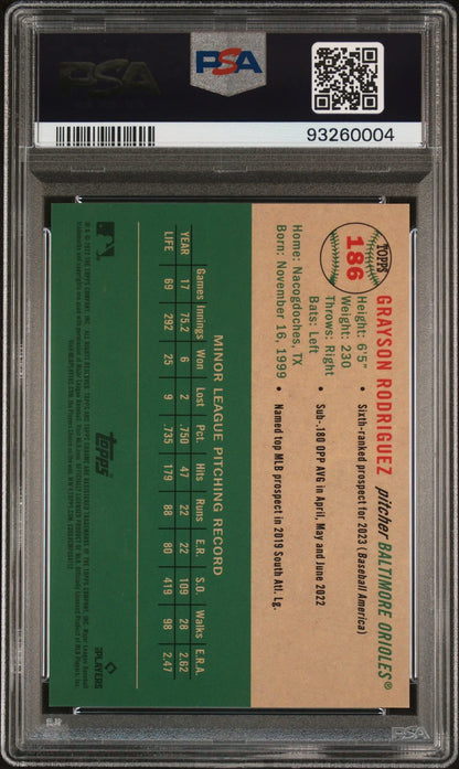 Grayson Rodriguez 2023 Topps Chrome Platinum Anniversary Red Refractor Gem Mint card