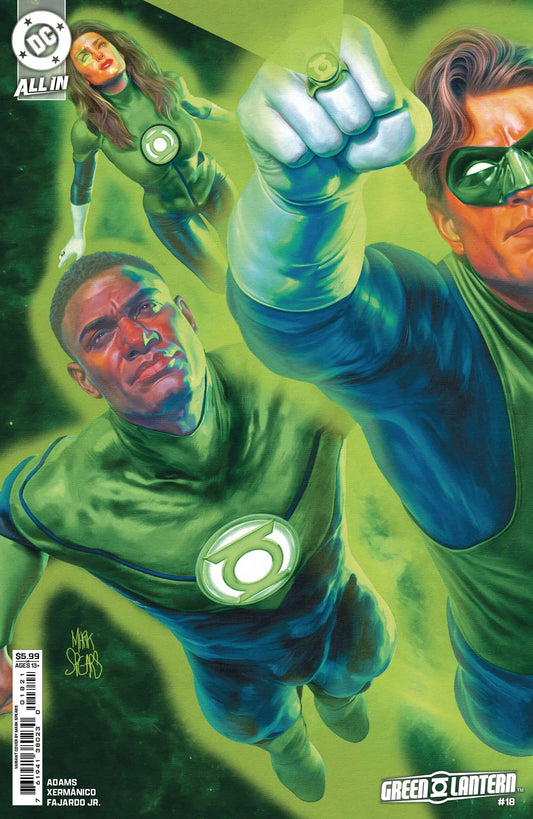 Green Lantern characters with glowing rings on GREEN LANTERN #18 CVR B artwork