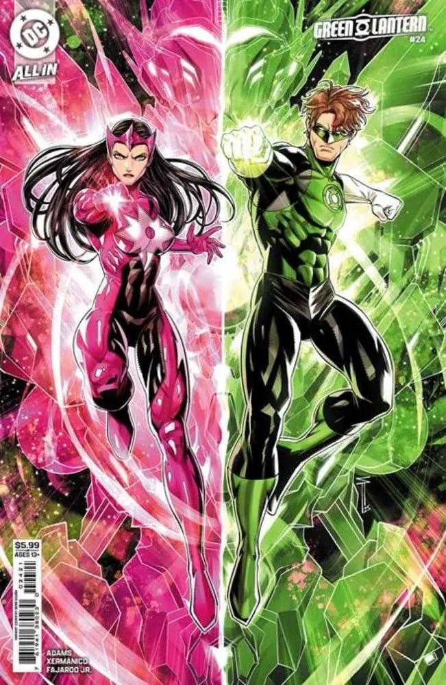 Comic book cover featuring Star Sapphire and Green Lantern from Green Lantern #24 Cover B Serg Acuna Variant