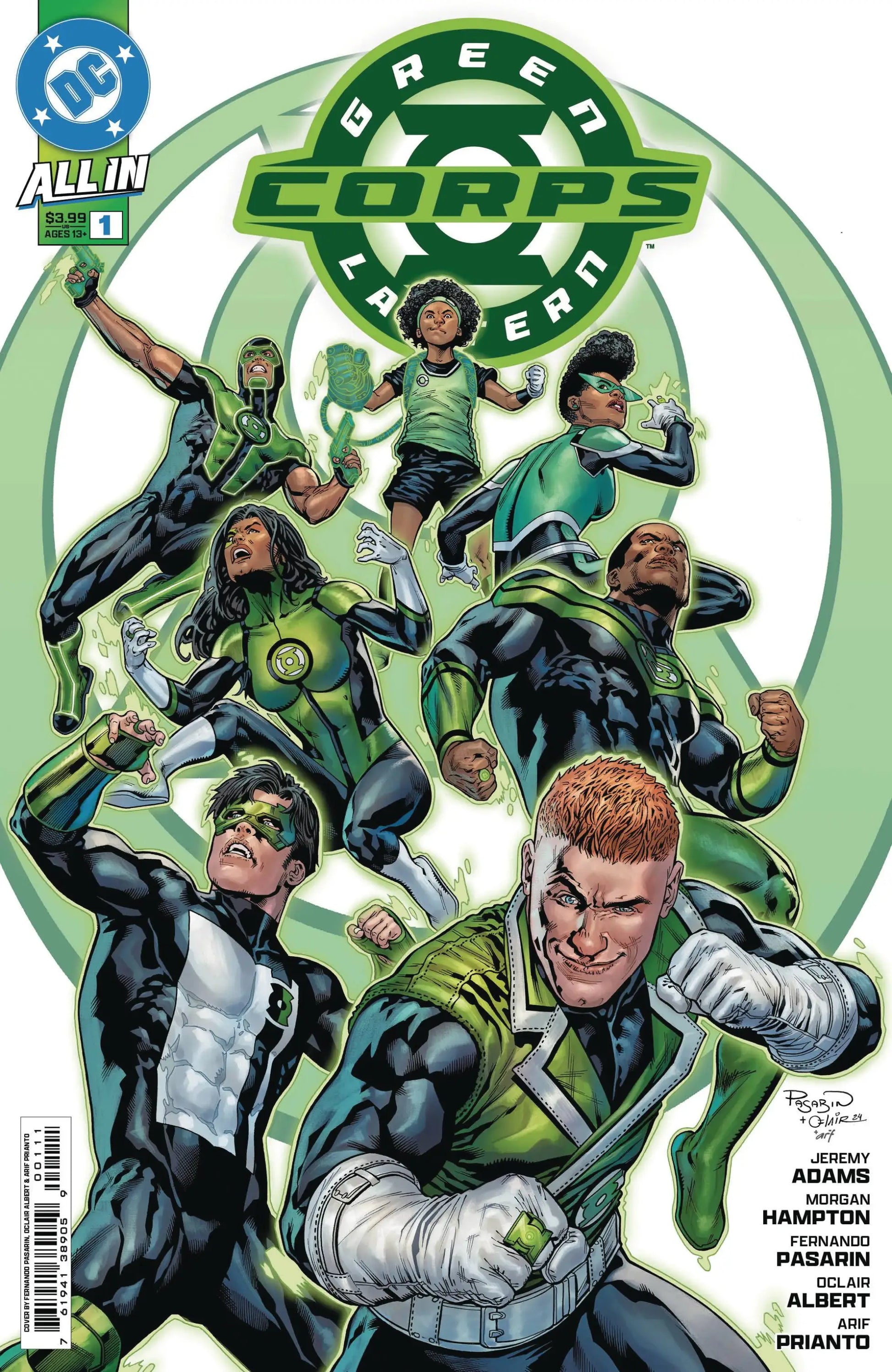 Green Lantern Corps comic book cover featuring Green Lantern by Pasarin Albert