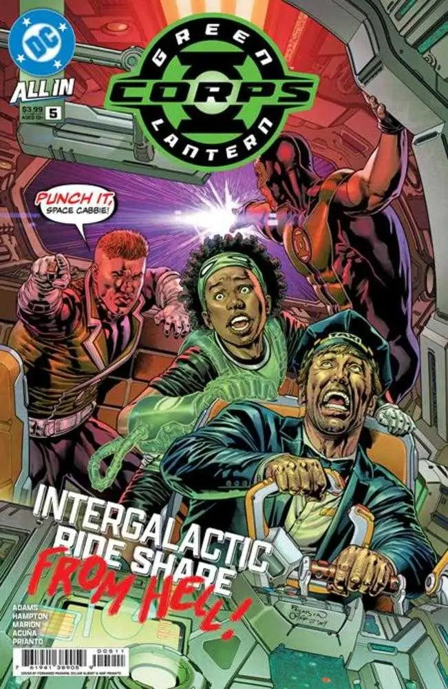 Green Lantern Corps comic book cover featuring Space Cabbie by Fernando Pasarin & Oclair Albert