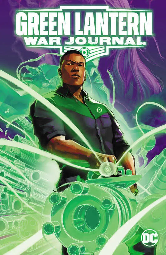 Comic book cover of Green Lantern featuring John Stewart and glowing energy constructs