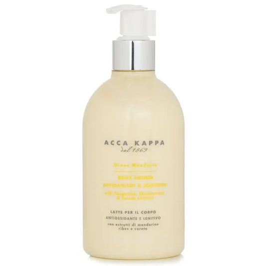 Acca Kappa Green Mandarin Body Lotion in light yellow pump bottle 300ml