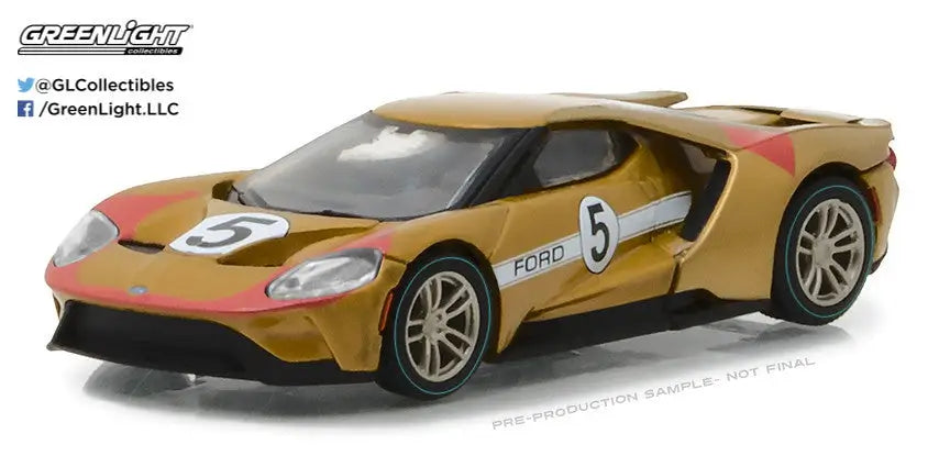 Gold and red Ford GT Racing model with number 5 from the Racing Heritage Series