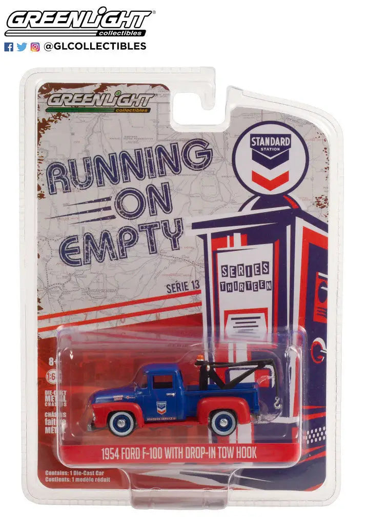 Die-cast 1954 Ford F-100 pickup truck with Hook Standard Oil branding in blue