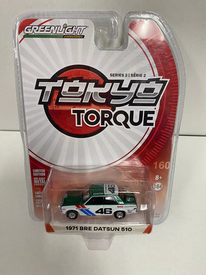 Greenlight 1:64 Tokyo Torque 1971 BRE Datsun 510 toy car for collectible trading cards