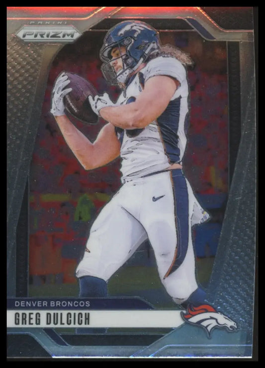 Panini Prizm Greg Dulcich football trading card Denver Broncos 2024 product