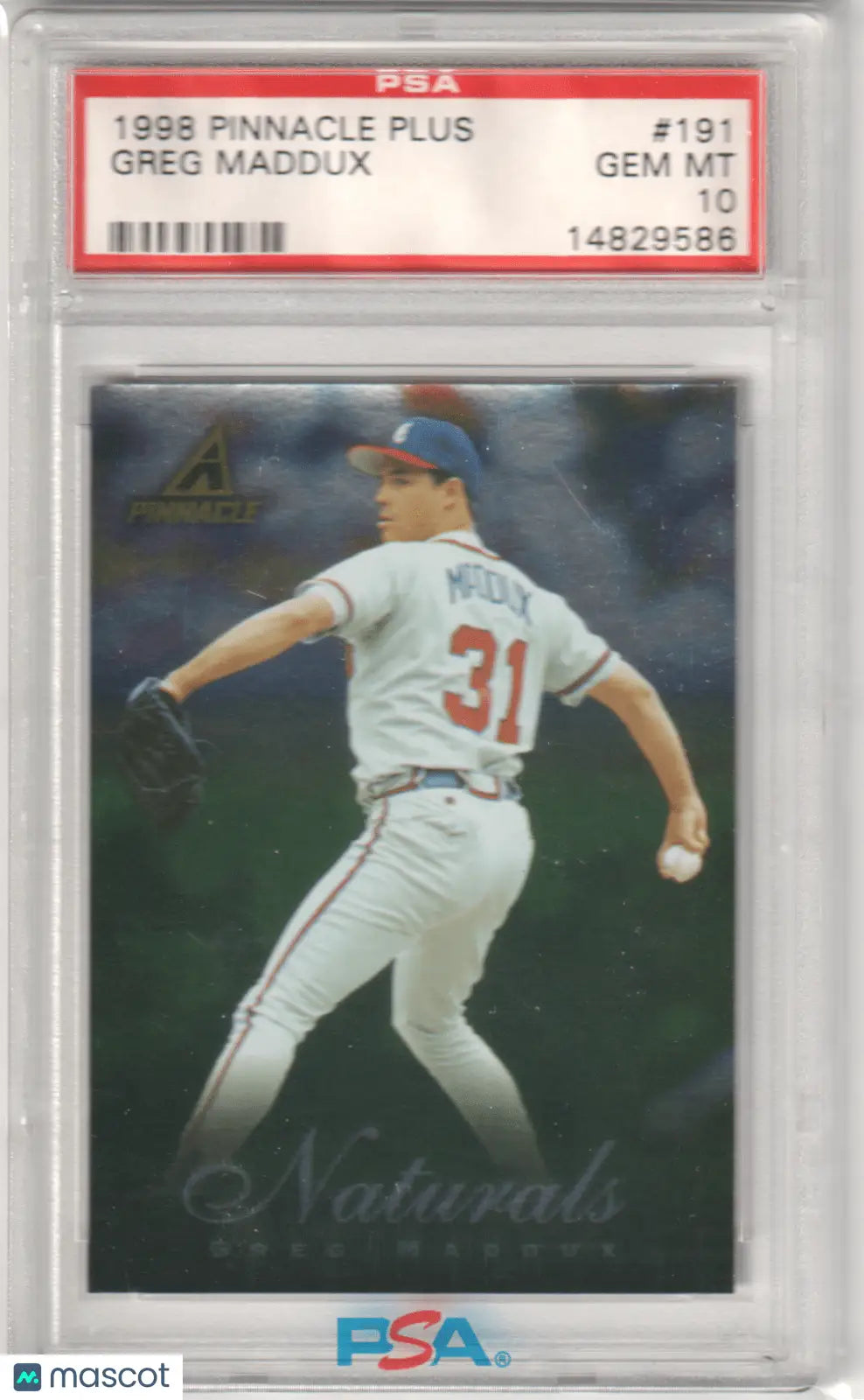 Graded Greg Maddux baseball card from Columbia Hobby, gem mint Braves PSA 10
